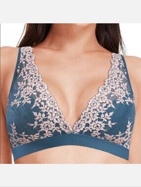 Wacoal Lace Bralette Blue Wireless Convertible Racerback Bra 34